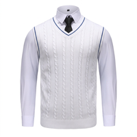 Pull en maille de luxe 2025 pour homme, coupe ajustée, anti-plis, anti-rétrécissement, haut tendance, confortable et polyvalent pour l'automne-hiver