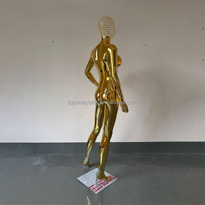 Fábrica al por mayor Sexy Curvy Dummy Chapado en oro Mujer Pecho grande tetona Tallas <span class=keywords><strong>grandes</strong></span> Maniquí femenino con cabeza de metal hueca - Product Image 5