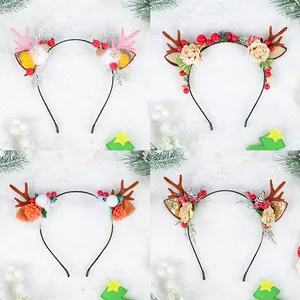 Direto da fábrica Santa Baby Cute Princess Antler Headband Flower Berry Headband acessórios Natal festa