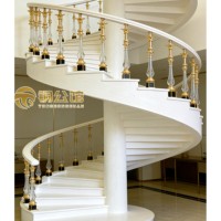 Rampe d'escalier et garde-corps en cristal pour villa, design moderne, simple, luxe léger, modèle spirale 88