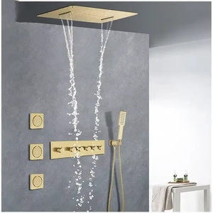 <span class=keywords><strong>AMAXO</strong></span> Vanne de dérivation de douche multifonctionnelle en or brossé, mitigeur thermostatique dissimulé en laiton, kit de vanne de contrôle de douche - Product Image 6