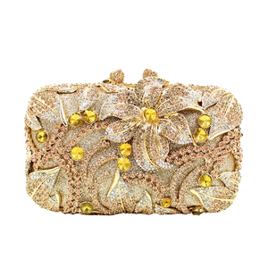 Bolso de Mano Elegante con Pedrería y Flores para Mujer, Bolso de Noche con Cristales para Baile, Reuniones, Cenas y Eventos - Product Image 5