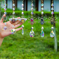 Longwin 1 ud. Atrapasueños de cristal y metal para Halloween, adorno colgante para ventana, figuras de arañas para interiores