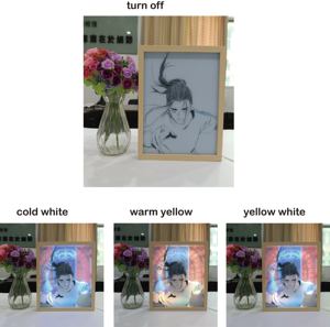Sombra luminosa Arte Pintura Luz LED Marco DE FOTOS Pintura Luces nocturnas Multi colores LED Lámpara de madera - Product Image 5