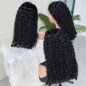 Burmese Curly Human Hair <b>Wig</b> Natural Black Soft Defined Curls HD Lace <b>Wig</b> Full Density Natural Hairline - Product Image 2