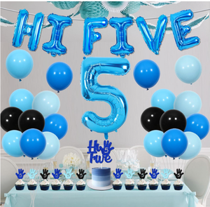 Dolphin Star DSB-838 Décoration de fête <span class=keywords><strong>Joyeux</strong></span> <span class=keywords><strong>Anniversaire</strong></span> : Bannière, 5 Ballons en Aluminium, Décoration de Gâteau et de Cupcake, Ballons en Latex à l'Hélium - Product Image 3