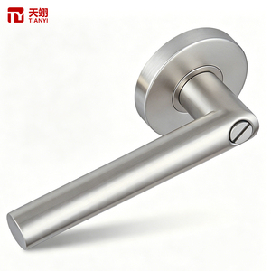 Tianyi Industrial Style Black Door Lever on Rose Luxury Knurled Texture Grip Handle Contemporary Room Hardware <b>Keyed</b> Entry <b>Lock</b> - Product Image 1