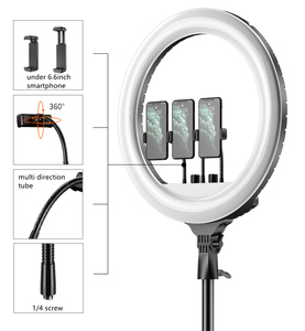 Anneau lumineux de roue de 18 pouces avec support pour téléphone Télécommande et sac de transport 1 pièce Éclairage photographique Excellent rapport qualité-prix - Product Image 2