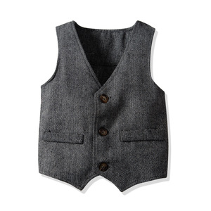 Compra en Línea al por Mayor, Ropa de Nuevo Diseño, Pantalones y Camisa de Caballero, Conjunto de 3 Piezas con Chalecos para Bebé Niño - Product Image 5
