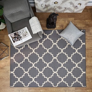 Alfombra de área marrón/roja abstracta moderna personalizada hecha a máquina, pila de bucle de nailon, diseño impreso único - Product Image 4