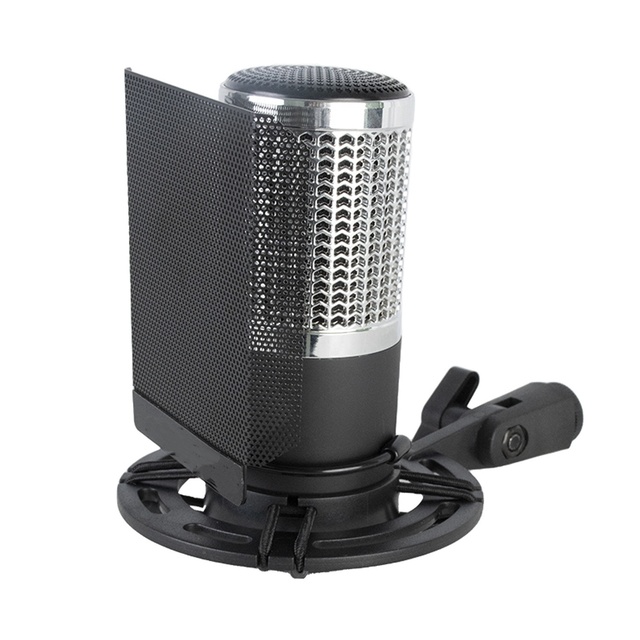 Professional Full-Metal Condenser Microphone 48V Large-Diaphragm Wired Mic