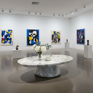 Encimera de Superficie Sólida de Mármol Natural, Resina Artificial Ecológica, Resistente al Agua y al Fuego, Diseño Contemporáneo para Sala de Estar - Product Image 1