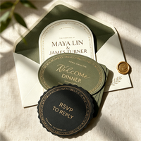 Ensemble de cartes d'invitation de mariage personnalisées avec texture gaufrée et dorure à chaud, avec enveloppe assortie, papeterie de mariage de luxe, carte RSVP