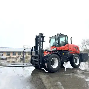 CE carrello elevatore su terreno accidentato 3-5 tonnellate tutto terreno accidentato fuoristrada carrello elevatore a forcale a quattro ruote motrici per carrelli elevatori da fondo in vendita