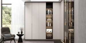 Thiết Kế Mới Tường Thiết Kế Quần Áo Tổ Chức Giá Rẻ Góc Bằng Gỗ Gấp Tủ Quần Áo Tủ Quần Áo Trong Suốt Cửa - Product Image 6