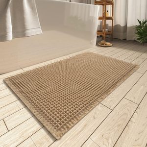 Tapis de bain en polyester style bohème, super absorbant, antidérapant, lavable en machine, moderne - Product Image 1