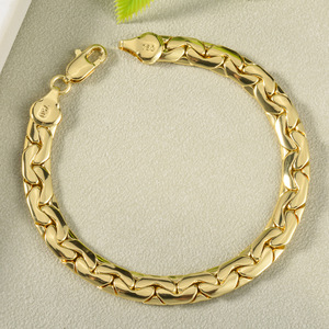Pulsera de Cobre Italiano de Alta Resistencia con Cierre <span class=keywords><strong>750</strong></span> Chapado en <span class=keywords><strong>Oro</strong></span> de 18k, Diseño Geométrico en Forma de U, Venta al Por Mayor - Product Image 4