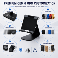 Support de tablette pliable réglable en alliage d'aluminium, support ergonomique de bureau pour iPad avec patins antidérapants, logo personnalisé OEM