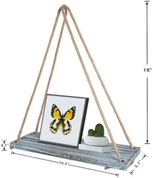 Mensole galleggianti in legno con corde-mensole dell'angolo cottura-pensile-soggiorno, cucina, scaffali per uffici