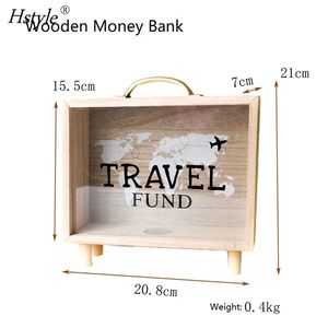 Alcancía de Madera para <span class=keywords><strong>Viajes</strong></span>/Aventuras Vacacionales, Alcancía con Diseño de Sombra para Planificar <span class=keywords><strong>Viajes</strong></span>, Decoración del Hogar, Adornos HS095 - Product Image 2