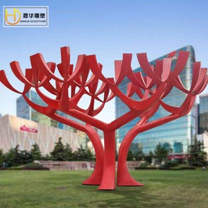 Jiahua Stainless Steel Abstract <b>Tree</b> <b>Outdoor</b> Decorative Sculpture Floor Mount Handmade Irregular Shape - Product Image 5