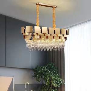 Luxury Pendant Lamp Artistic Living Room Hotel Lobby Lustre Gold K9 <b>Crystal</b> Raindrop <b>Chandelier</b> - Product Image 4