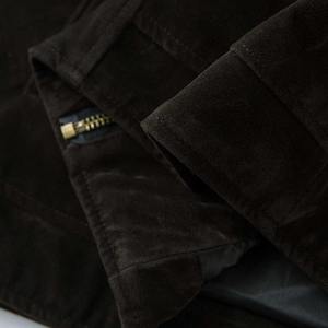 Giacca Stile Motociclista Decostruita Vintage in <span class=keywords><strong>Camoscio</strong></span> Vestibilità Boxy ODM Streetwear all'Ingrosso Disponibile in Pronta Consegna - Product Image 4