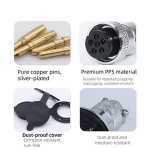 Conector HS20 WS20 TK/ZM de 2/3/4/5/6/7/9/12 Pines con Contactos Chapados en Oro, Enchufe Macho, Conector Hembra, Montaje en Cable - Product Image 3