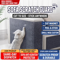 Tapis anti-griffures pour chat auto-adhésif réparable en tissu cuir, protection pour canapé et meubles, style Noël mignon, pour intérieur