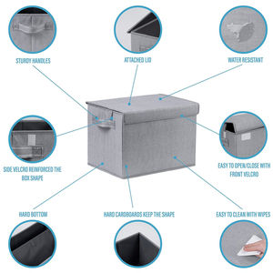 Heavy Duty Stackable Home Office Shelf Closet Toys <strong>Storage</strong> Organizer Kids Clothes Sundries <strong>Storage</strong> <strong>Boxes</strong> with Lids - Product Image 2