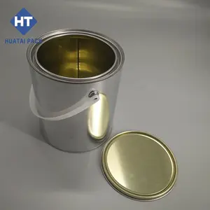 High Quality 3.7 Litres 1 Gallon Empty Glue Container Tinplate Metal Round Paint Tin Can