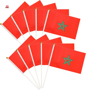 Banderas Nacionales al por Mayor, Mini Bandera de Marruecos, Bandera de Marruecos para Agitar con la Mano, para Eventos Deportivos, Decoración de Fiestas - Product Image 3