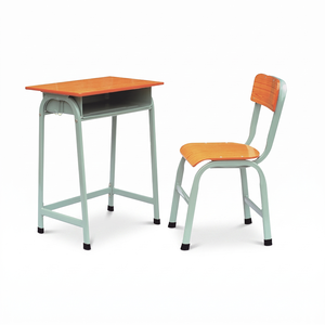 Modern Fixed Single Desk <b>Chair</b> Set School Students Steel+Plywood+Plastic Custom Color Aoyasi PT-106H Commercial PT-106H PT-106H - Product Image 1