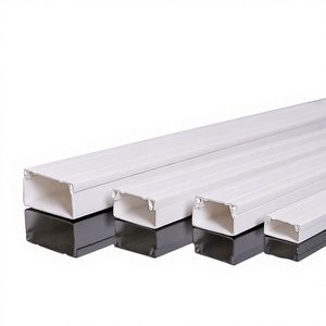 Gratis verzending Netwerkdraadkanaal 20-100 Verdikt PVC Opbouw Plat Volledig kunststof Nieuw materiaal China - Product Image 1