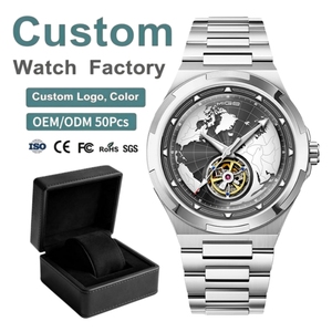 OEM ODM Custom <b>Watch</b> Manufacturer MOQ 50 Men Luxury <b>Skeleton</b> <b>Automatic</b> <b>Watch</b> Custom Logo Stainless steel Waterproof 5ATM - Product Image 1