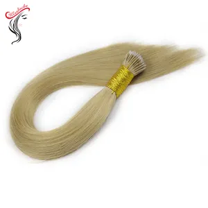 Extensiones de cuerda de anillo micro nano Anillos de silicona de cabello humano de donante único crudo Punta pequeña con pegamento