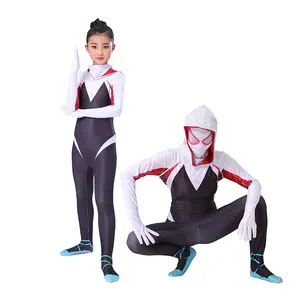 High quality Gwen woman spider-man cosplay movie Cosplay Costume for Adult/Kids 3D Style