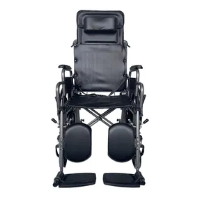 Cheapest Handicap Full Function Heavy Duty Kerusi Roda Hemiplegic High Back Manual Wheelchair For Seniors With Commode