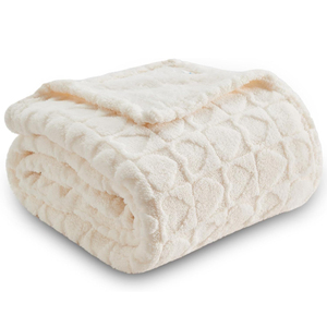 LOVE Heart Solid 280GSM Jacquard Polyester <strong>Blanket</strong> Super Soft and Warm Nap <strong>Throw</strong> for Winter Pink-for Bedding and Decorative - Product Image 5