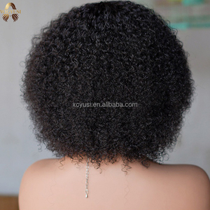 Peluca rizada de 230% de densidad, corte pixie, barata, hecha a máquina, con rizos tipo huevo, de cabello humano para mujer con flequillo - Product Image 4