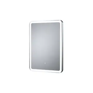 PTB Morden Rounded Rectangular Touch Sensing Silver Copperless Bathroom Smart LED Mirror Full Length