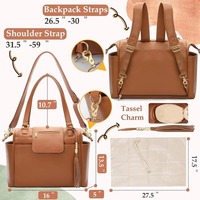 Sac à langer de luxe personnalisé en cuir PU végétalien souple, grande capacité, avec matelas à langer et sangles pour poussette