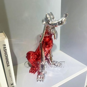 รูปปั้นสุนัขการ์ตูนสีทอง ของตกแต่งบ้าน งานฝีมือเรซิ่น ของขวัญแต่งงาน ของขวัญวันวาเลนไทน์ ของตกแต่งบาร์ ของตกแต่งภายในบ้าน รูปปั้นพลูโต สำหรับงานศิลปะ - Product Image 2