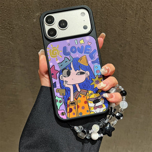 Cute Gradient Baby Girls <b>Phone</b> <b>case</b> for iPhone 17 16 15 14 Pro Max <b>charms</b> Curly chain Laser Butterfly Gilded Rainbow back Cover - Product Image 5