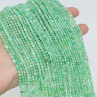 Perles rondes facettées en chrysoprase naturelle 3,2 mm