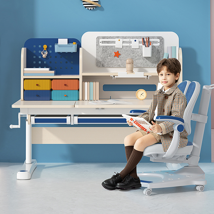 Nouveau bureau d'apprentissage ergonomique pour enfants avec étagère meubles de maison hauteur réglable enfants table d'étude et ensemble de chaises pour enfant