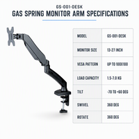 Support à ressort à gaz pour double moniteur Nouveaux accessoires informatiques pour support de montage pour double moniteur avec angle d'inclinaison de 90 degrés