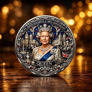 Pièce commémorative du 100e anniversaire de la reine <span class=keywords><strong>Elizabeth</strong></span> <span class=keywords><strong>II</strong></span> 1926-2026, pièce souvenir royale britannique avec couronne et Corgi, cadeau de collection - Product Image 5