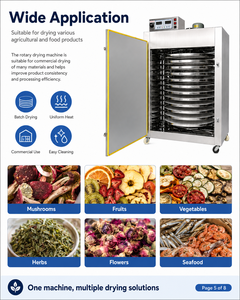 Déshydrateur alimentaire rotatif commercial à 16 plateaux pour fruits, légumes, viande et thé - Product Image 3