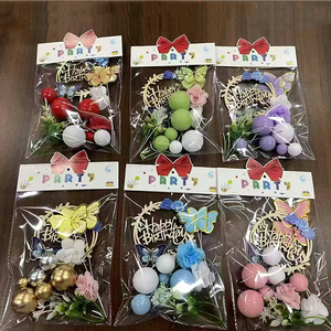 Lot de 12 Décorations de Gâteaux pour Fête, Boules Faux Papillons Fleurs pour Noël, Anniversaire, Remise de Diplôme ou <span class=keywords><strong>Nouvel</strong></span> <span class=keywords><strong>An</strong></span> - Product Image 1